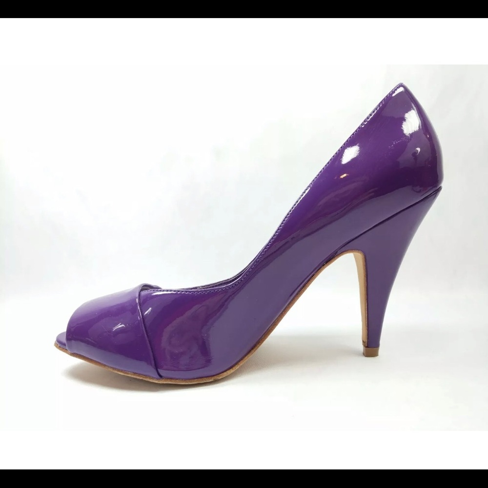 Aldo Purple Peep Toe Slip On heels Pumps Shoes